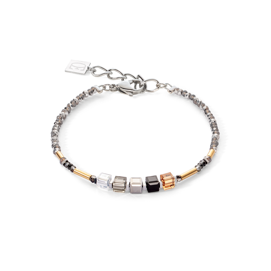 Cube Story Minimalistic Sparkling bracelet grey gold