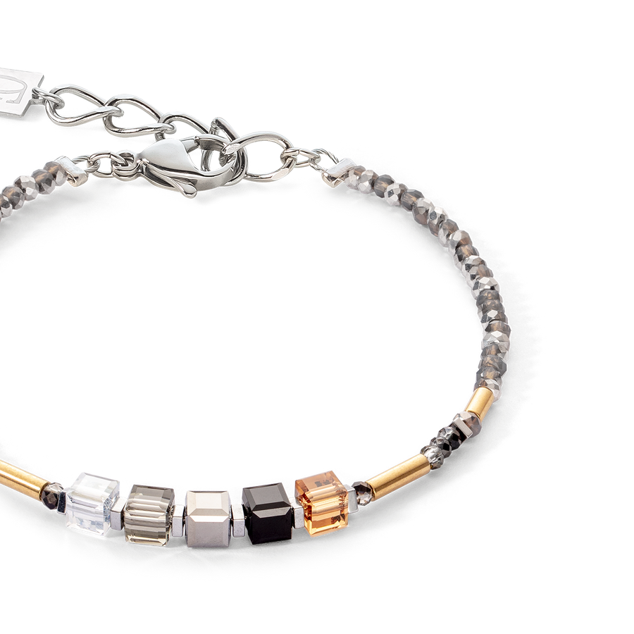 Cube Story Minimalistic Sparkling bracelet grey gold