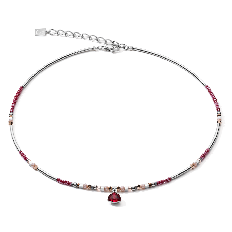 Necklace Pendant Curvy Triangle red