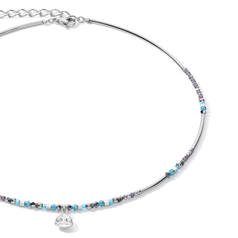 Necklace Pendant Curvy Triangle aqua