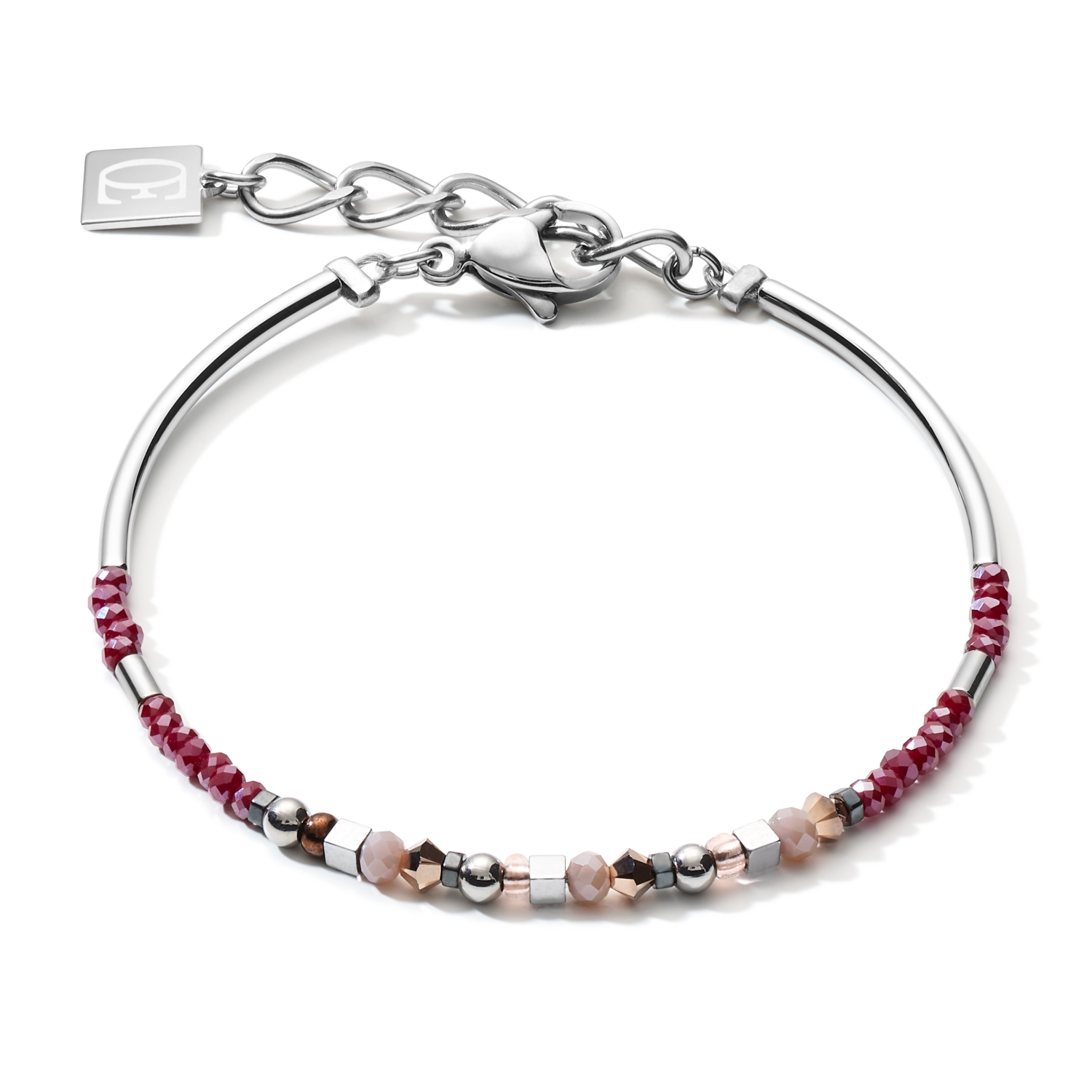 Bracelet Pendant Curvy Triangle red