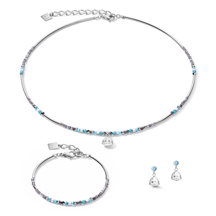 Bracelet Pendant Curvy Triangle aqua