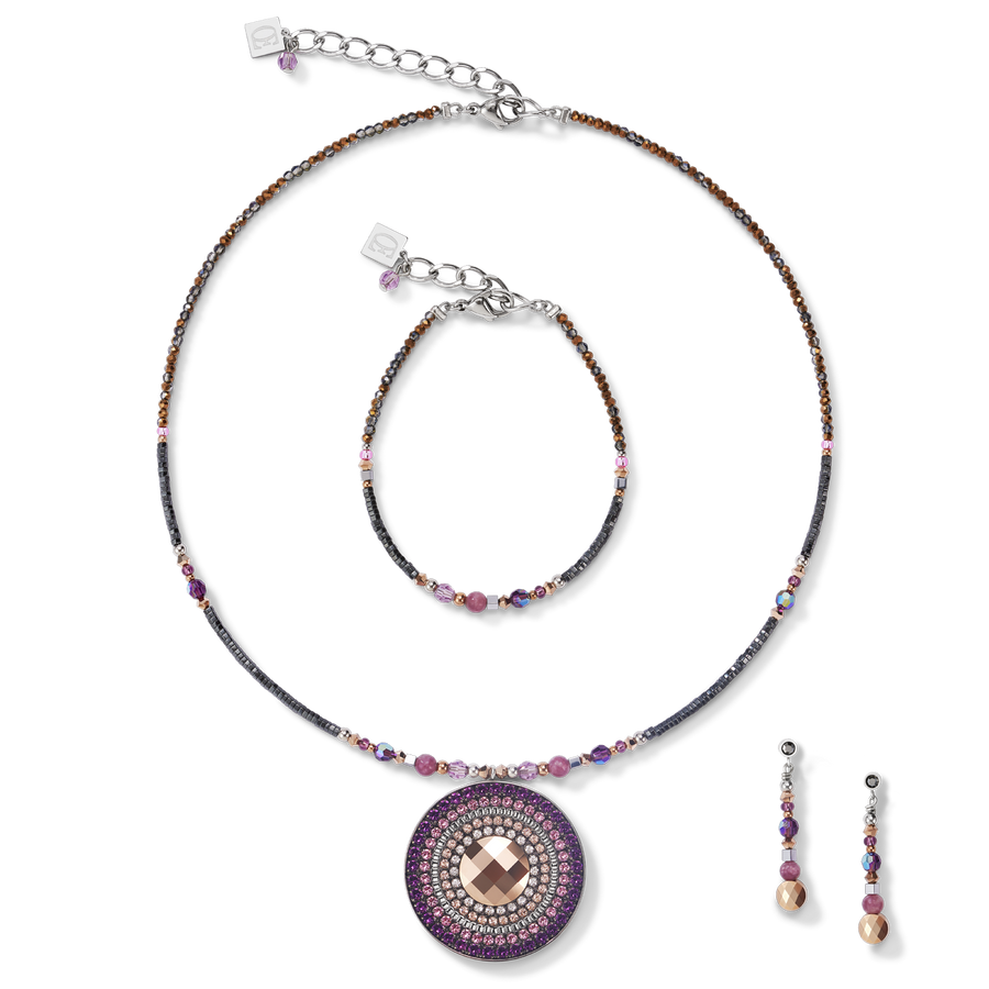 Necklace Amulet small Crystals & lepidolite amethyste