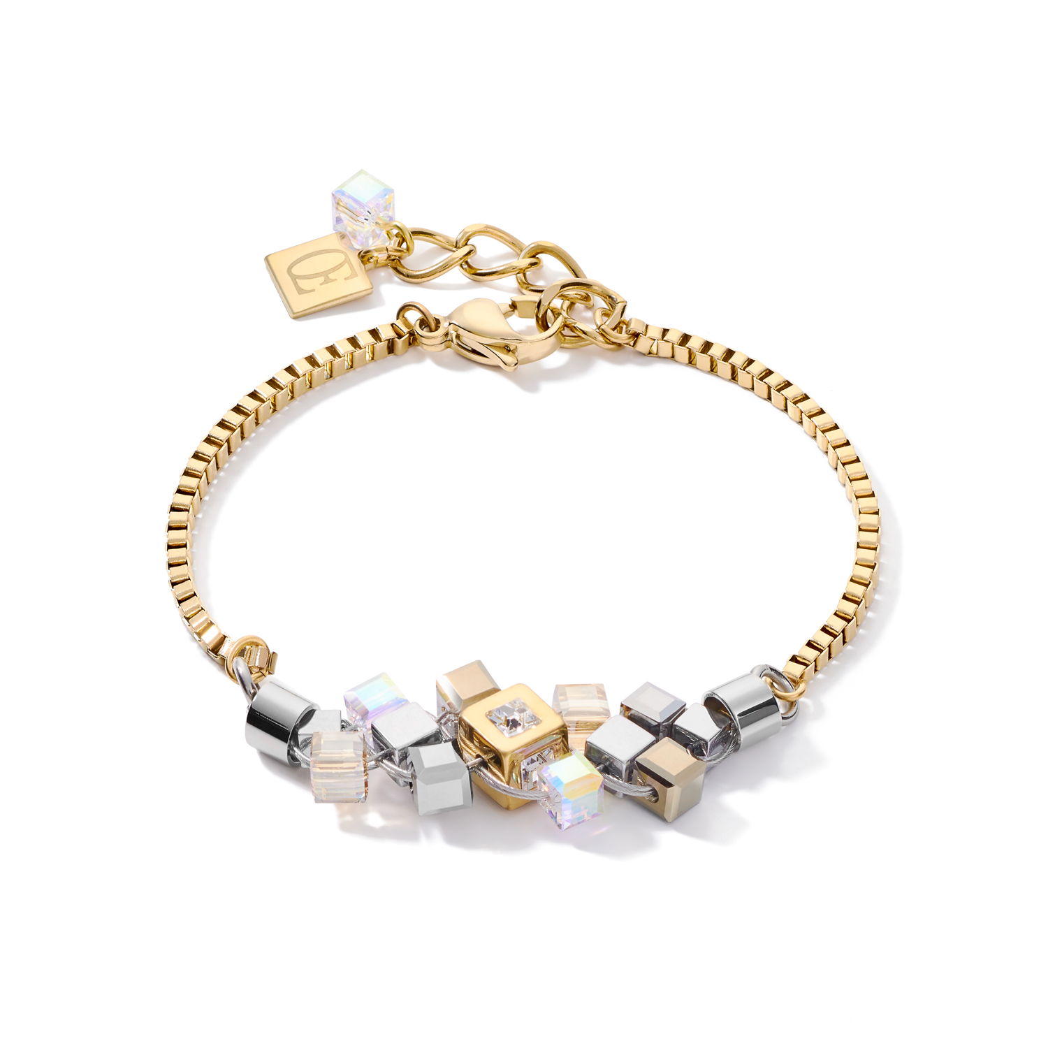 Bracelet GeoCUBE® cluster gold-silver