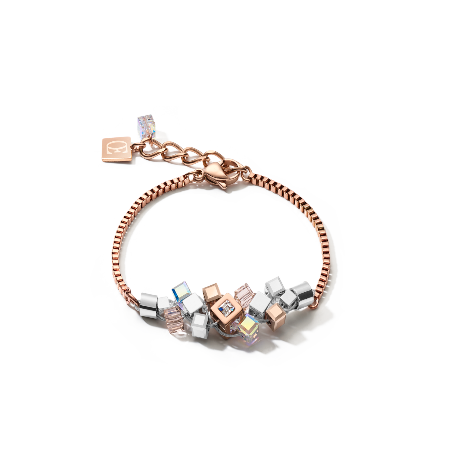Bracelet GeoCUBE® cluster  rose gold
