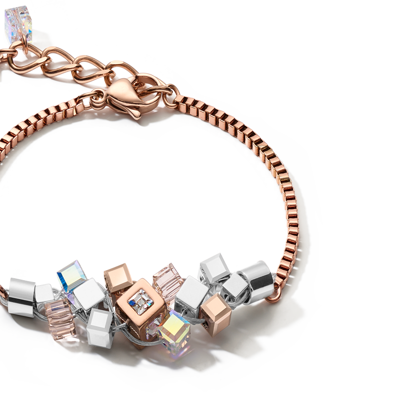 Bracelet GeoCUBE® cluster  rose gold