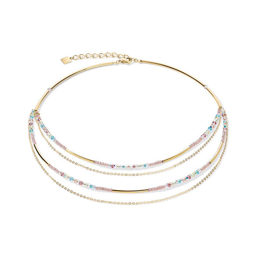 Waterfall Delicate necklace gold multicolor pastell romantic