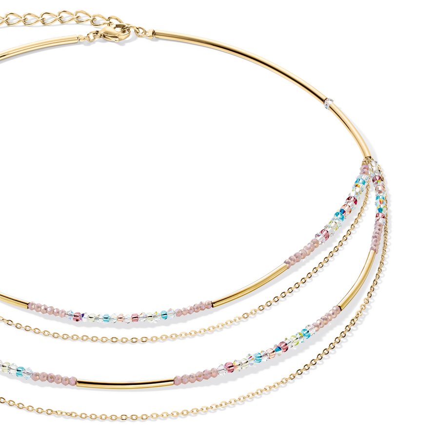 Waterfall Delicate necklace gold multicolor pastell romantic