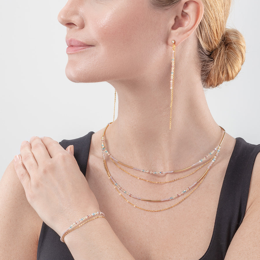 Waterfall Delicate necklace gold multicolor pastell romantic
