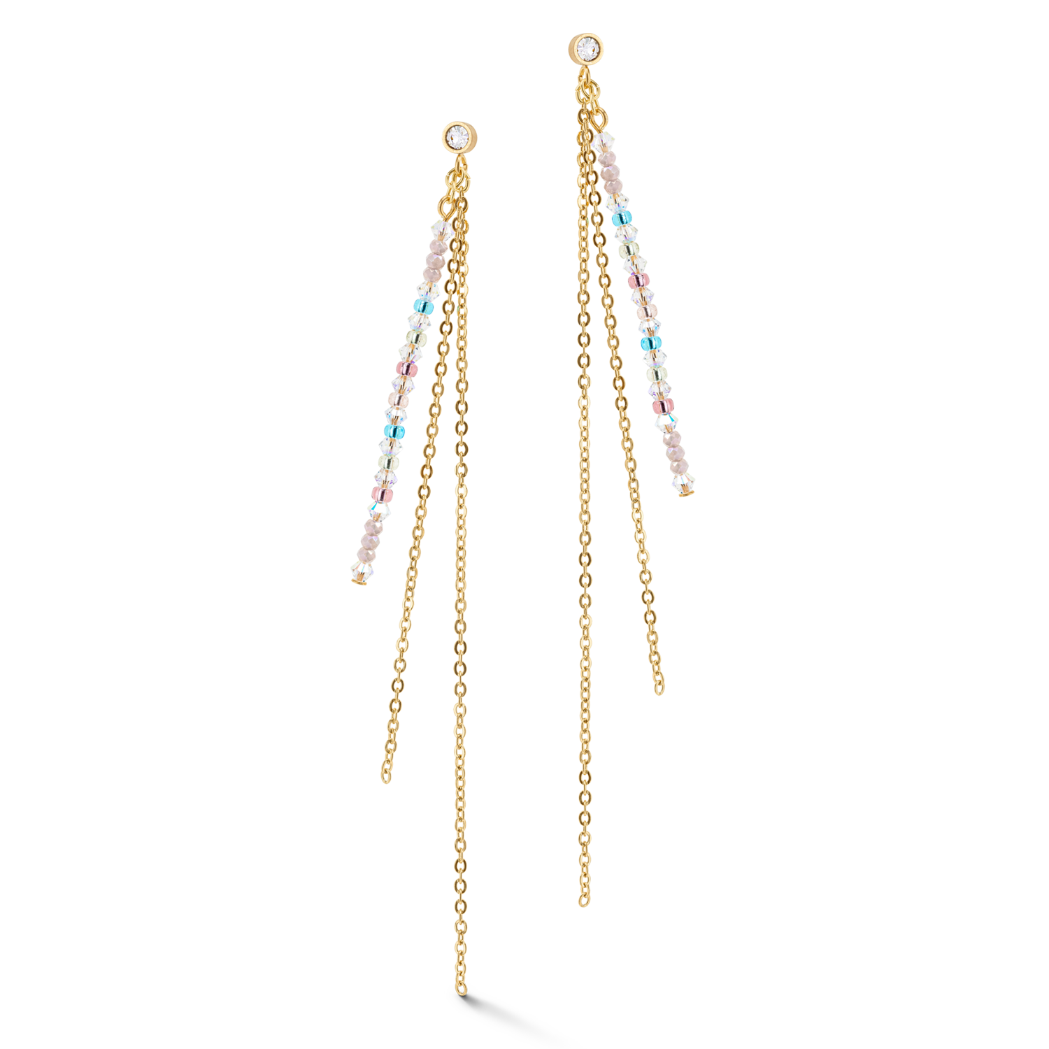 Waterfall Delicate earrings gold multicolor pastell romantic