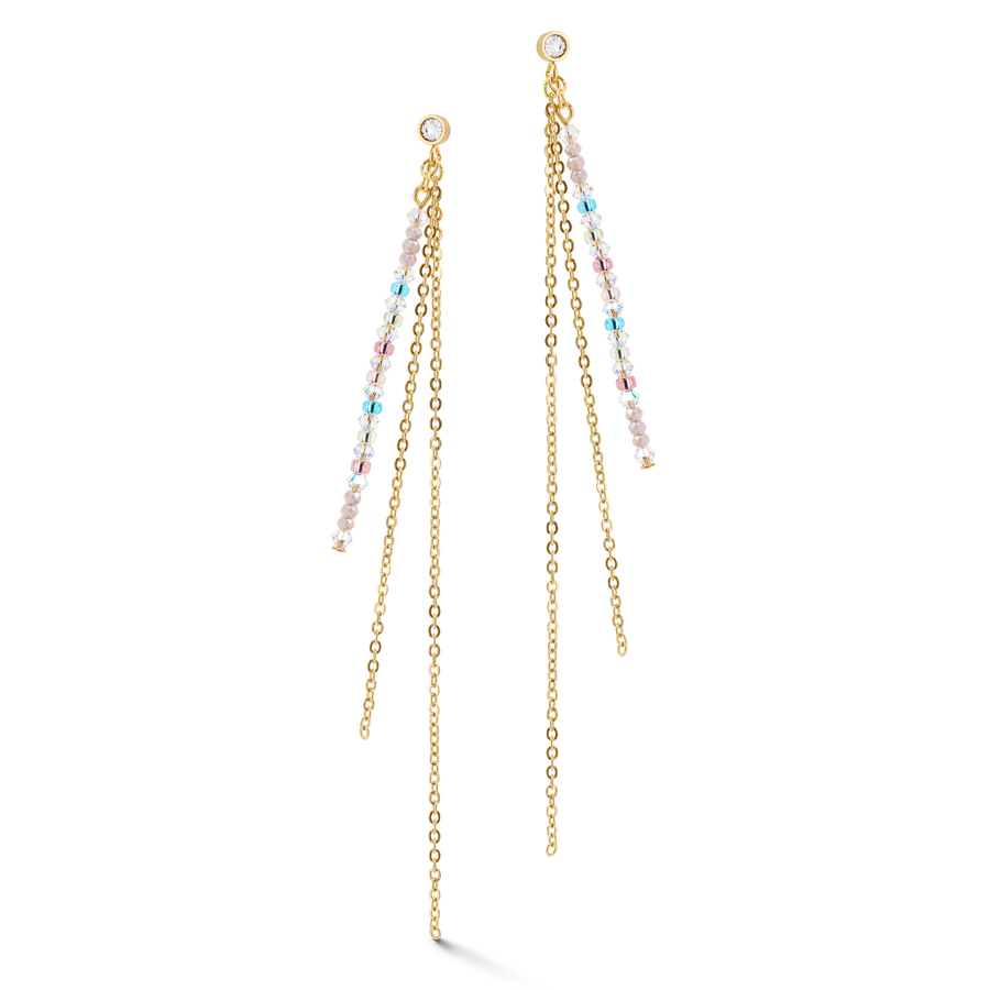 Waterfall Delicate earrings gold multicolor pastell romantic