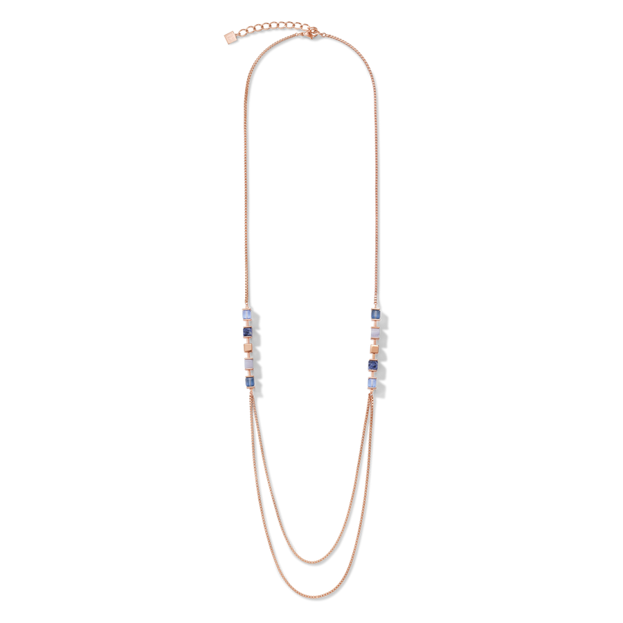 Necklace GeoCUBE® & chain large blue