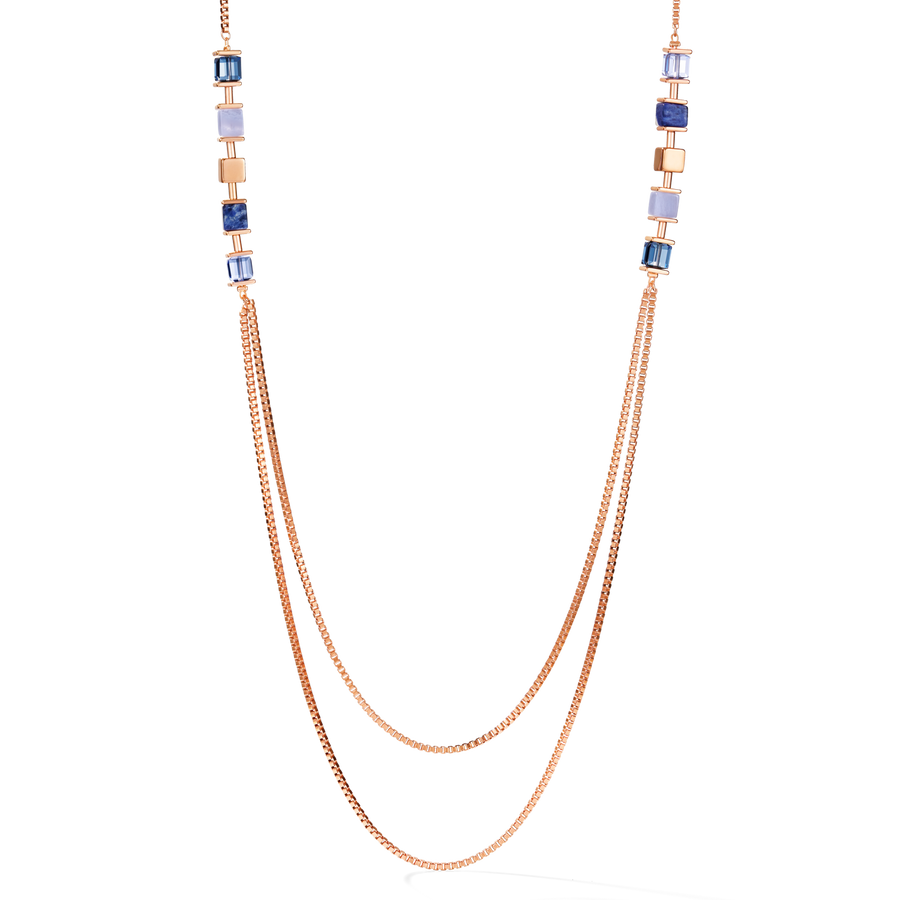 Necklace GeoCUBE® & chain large blue