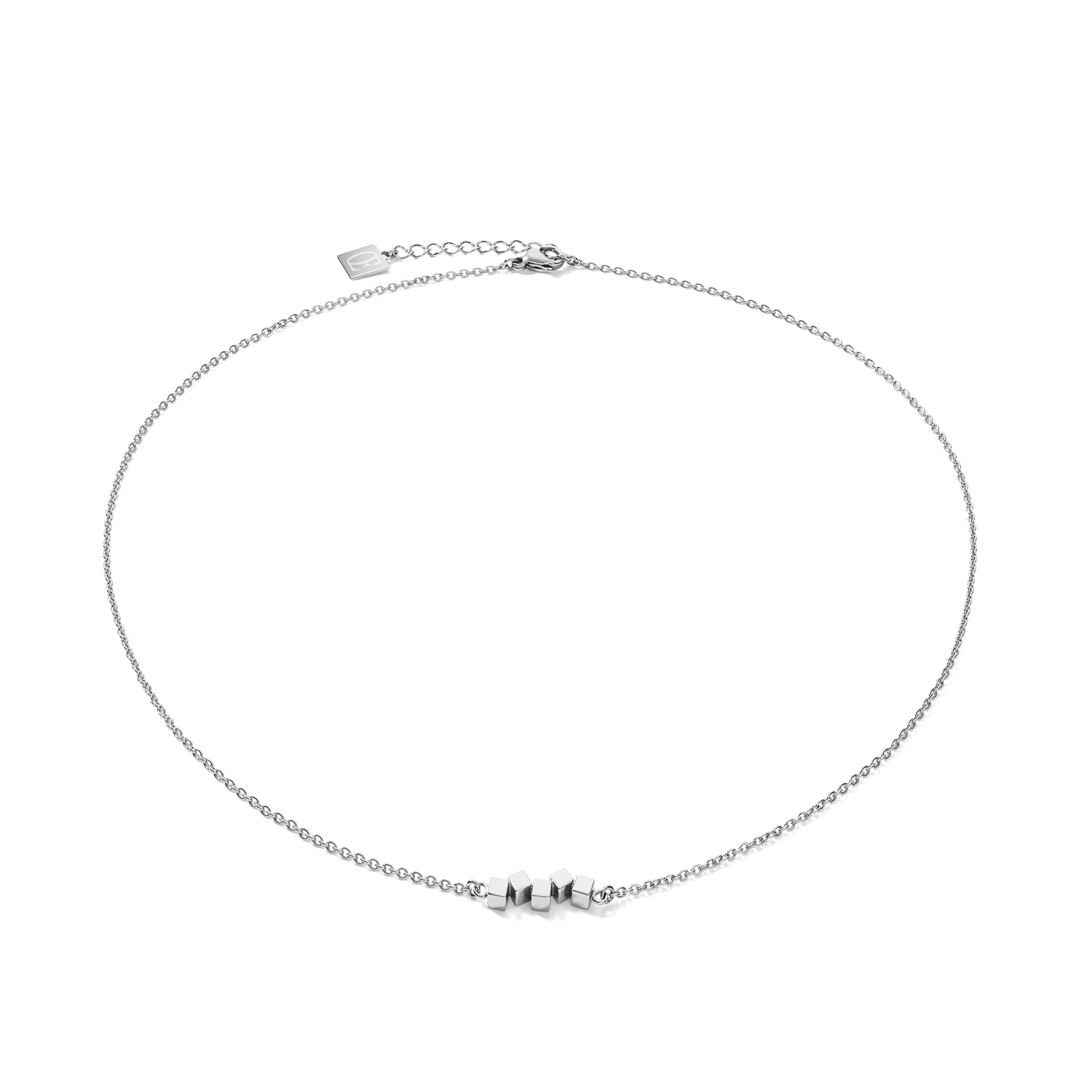Necklace Dancing GeoCUBE® small stainless steel silver