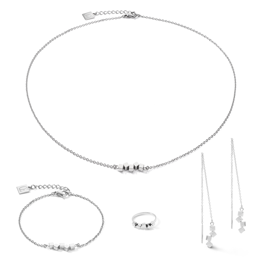 Necklace Dancing GeoCUBE® small stainless steel silver