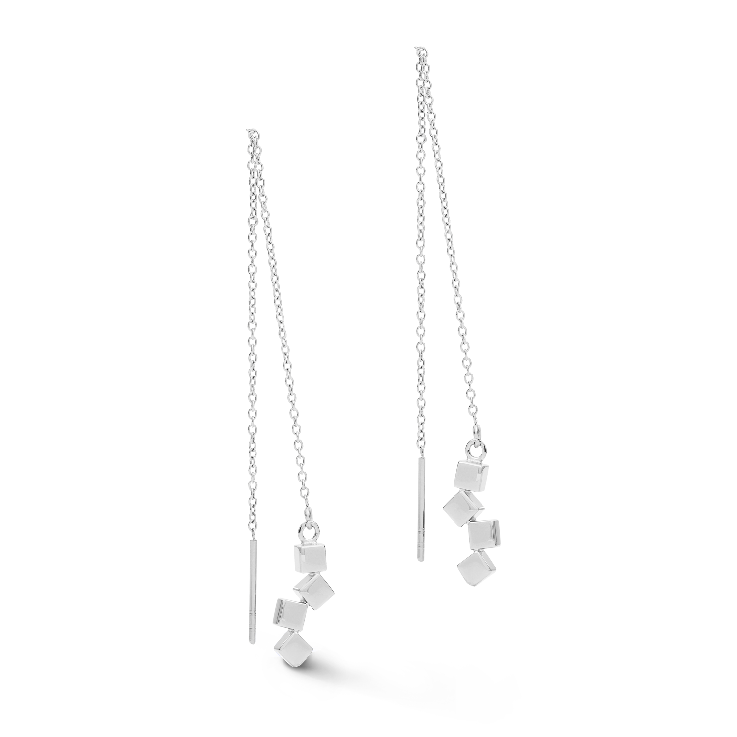Earrings Dancing GeoCUBE® small stainless steel silver