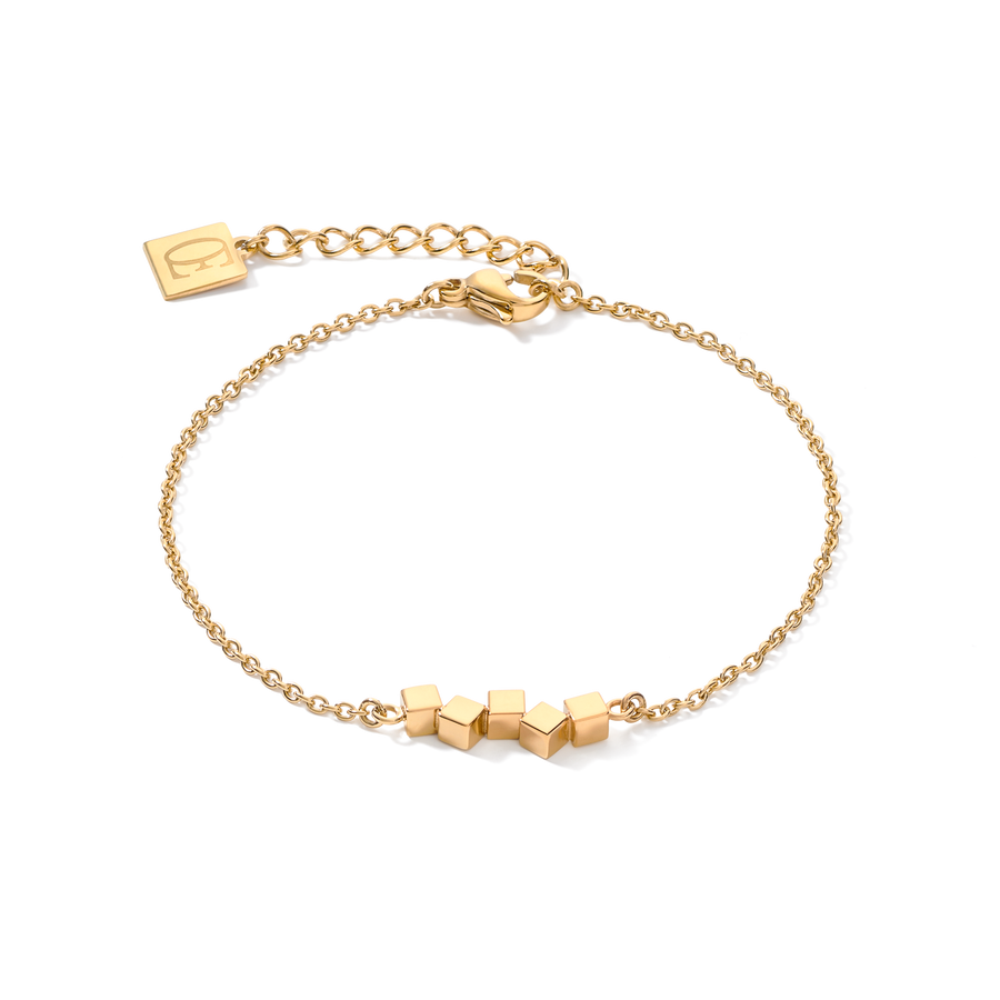 Bracelet Dancing GeoCUBE® small stainless steel gold