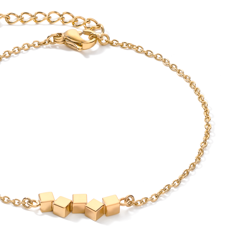 Bracelet Dancing GeoCUBE® small stainless steel gold