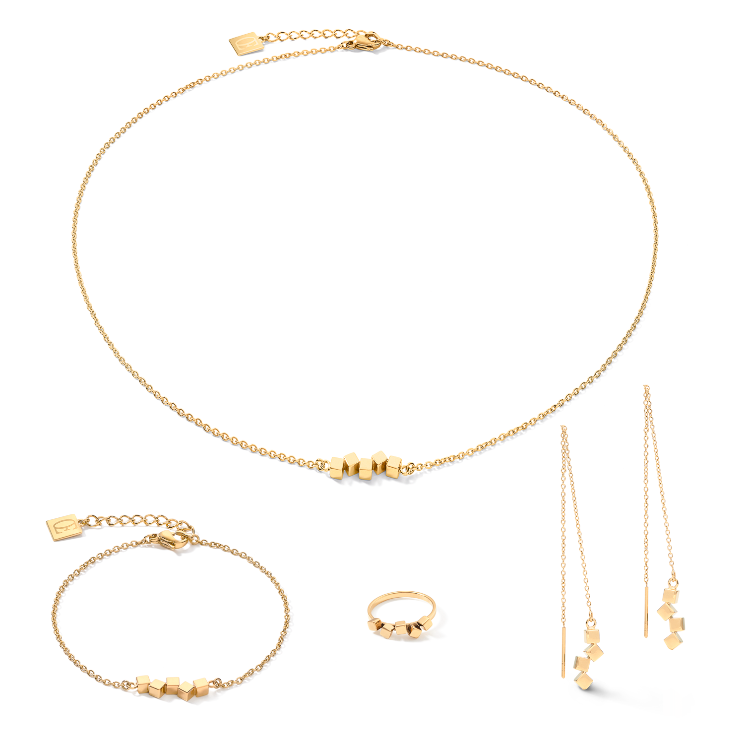 Bracelet Dancing GeoCUBE® small stainless steel gold