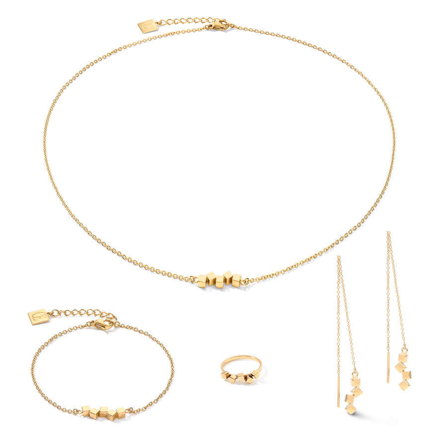 Bracelet Dancing GeoCUBE® small stainless steel gold