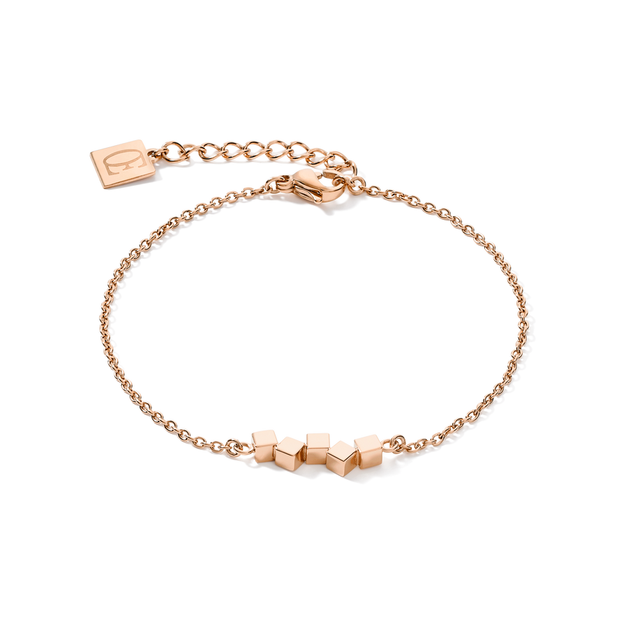 Bracelet Dancing GeoCUBE® small stainless steel rose gold