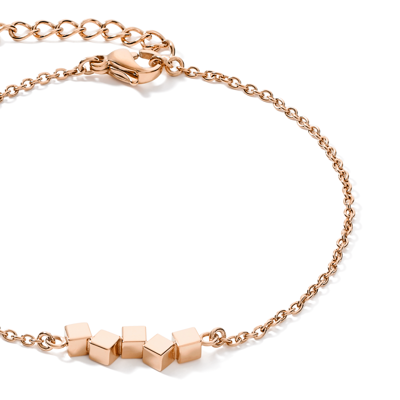Bracelet Dancing GeoCUBE® small stainless steel rose gold
