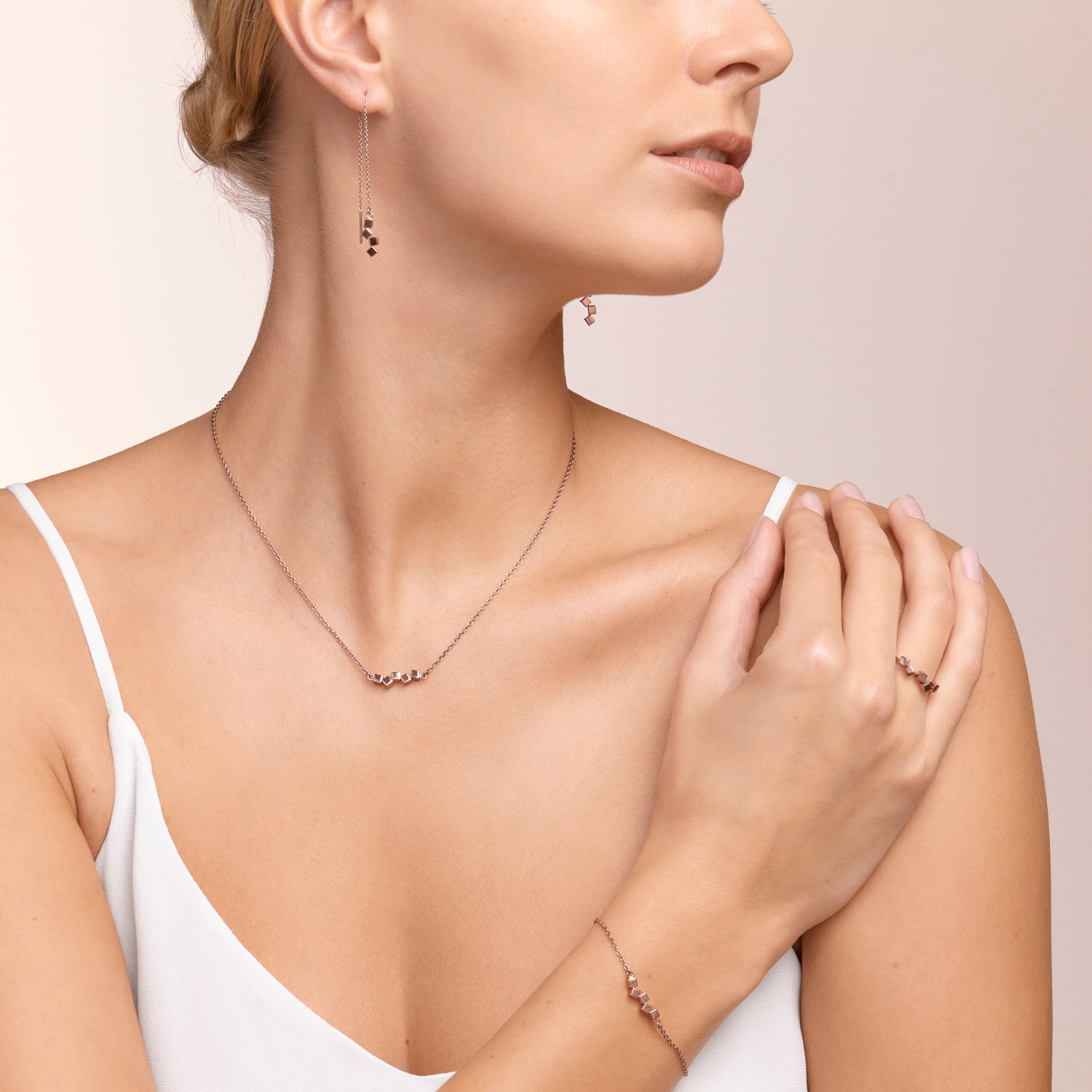Ring Dancing GeoCUBE® small stainless steel rose gold