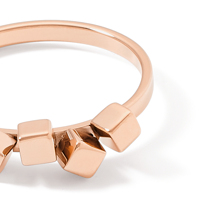 Ring Dancing GeoCUBE® small stainless steel rose gold
