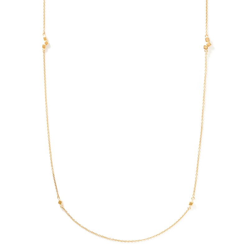 Necklace Dancing GeoCUBE® small chain long stainless steel gold