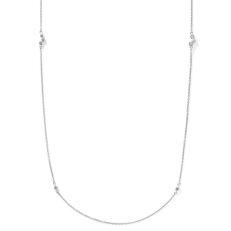Necklace Dancing GeoCUBE® small chain long stainless steel silver