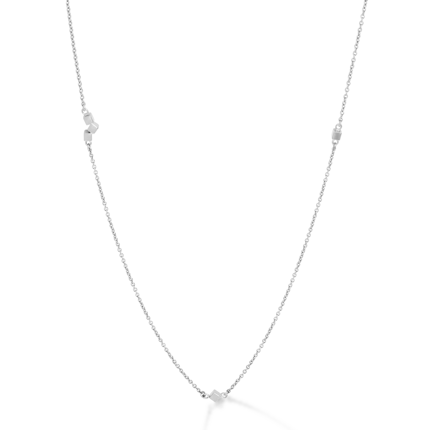 Necklace Dancing GeoCUBE® small chain long stainless steel silver