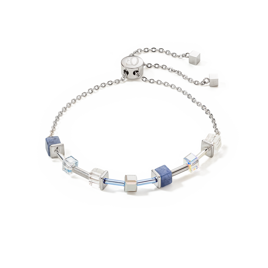 GeoCUBE® Precious & Slider Closure bracelet silver-blue