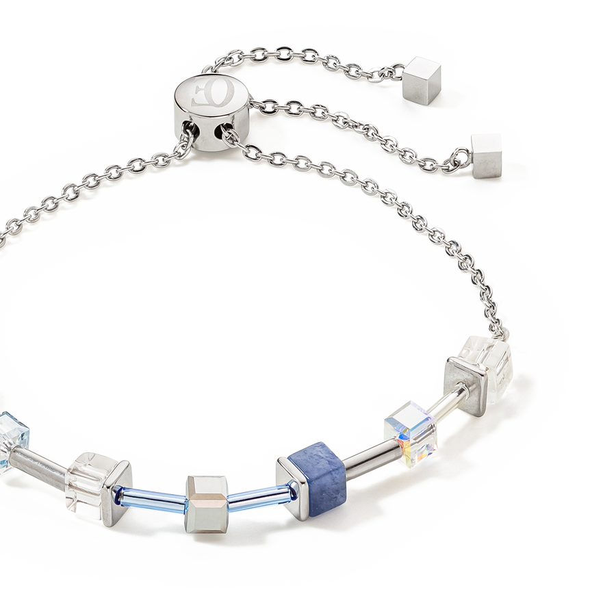 GeoCUBE® Precious & Slider Closure bracelet silver-blue