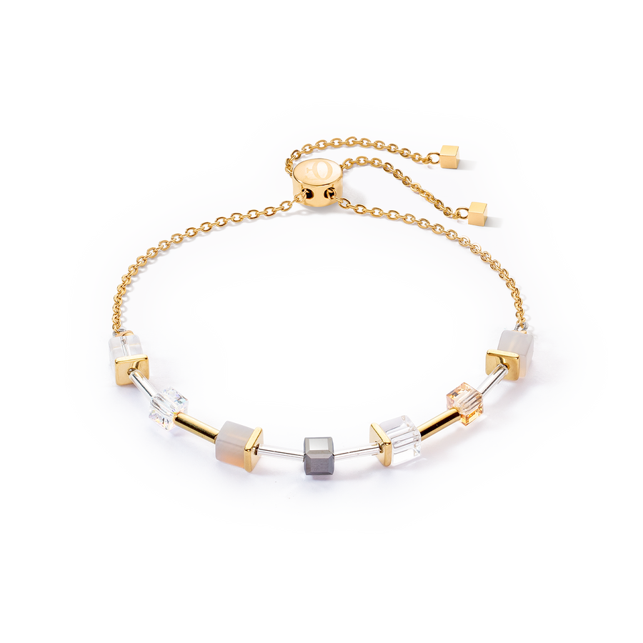 GeoCUBE® Precious Slider Closure bracelet gold grey