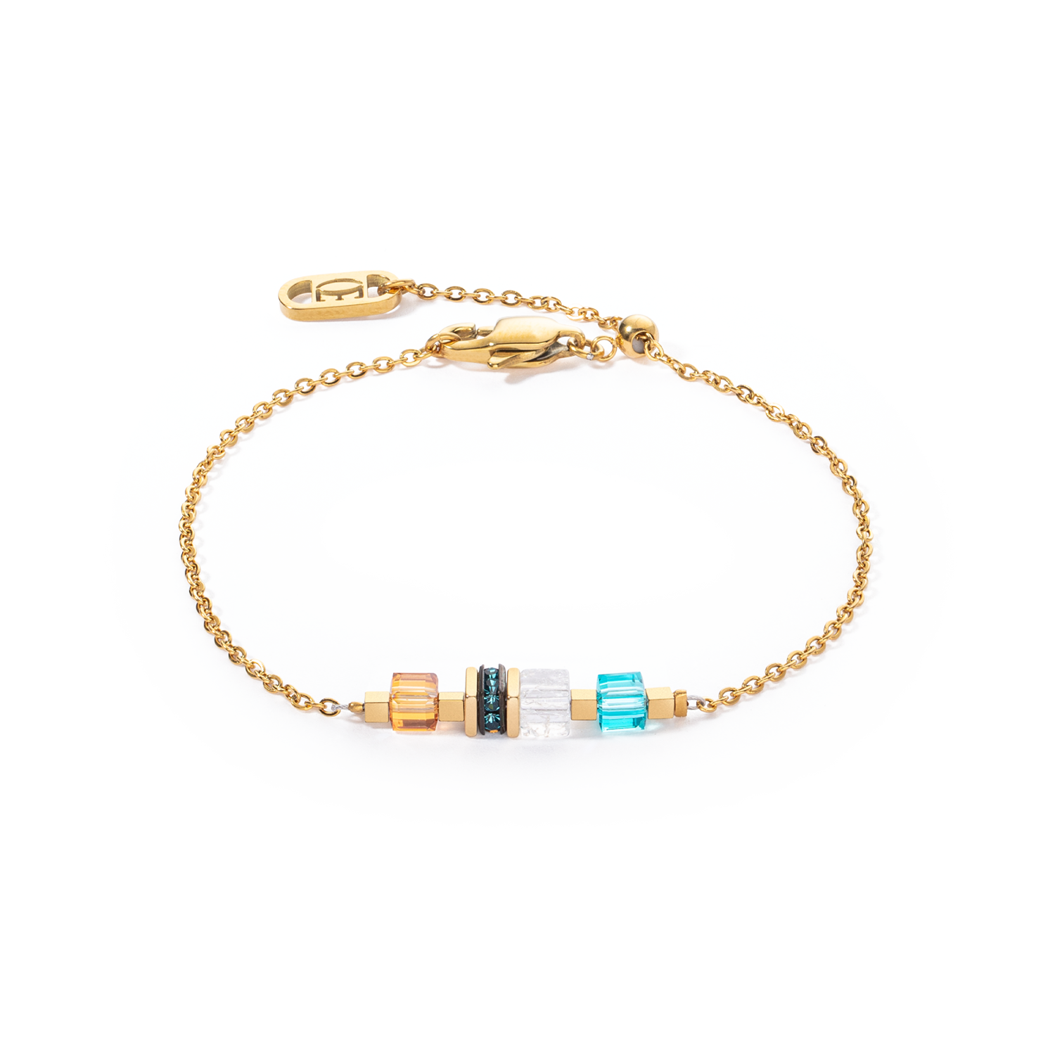 Bracelet Mini Cubes & Chain gold-multicolour