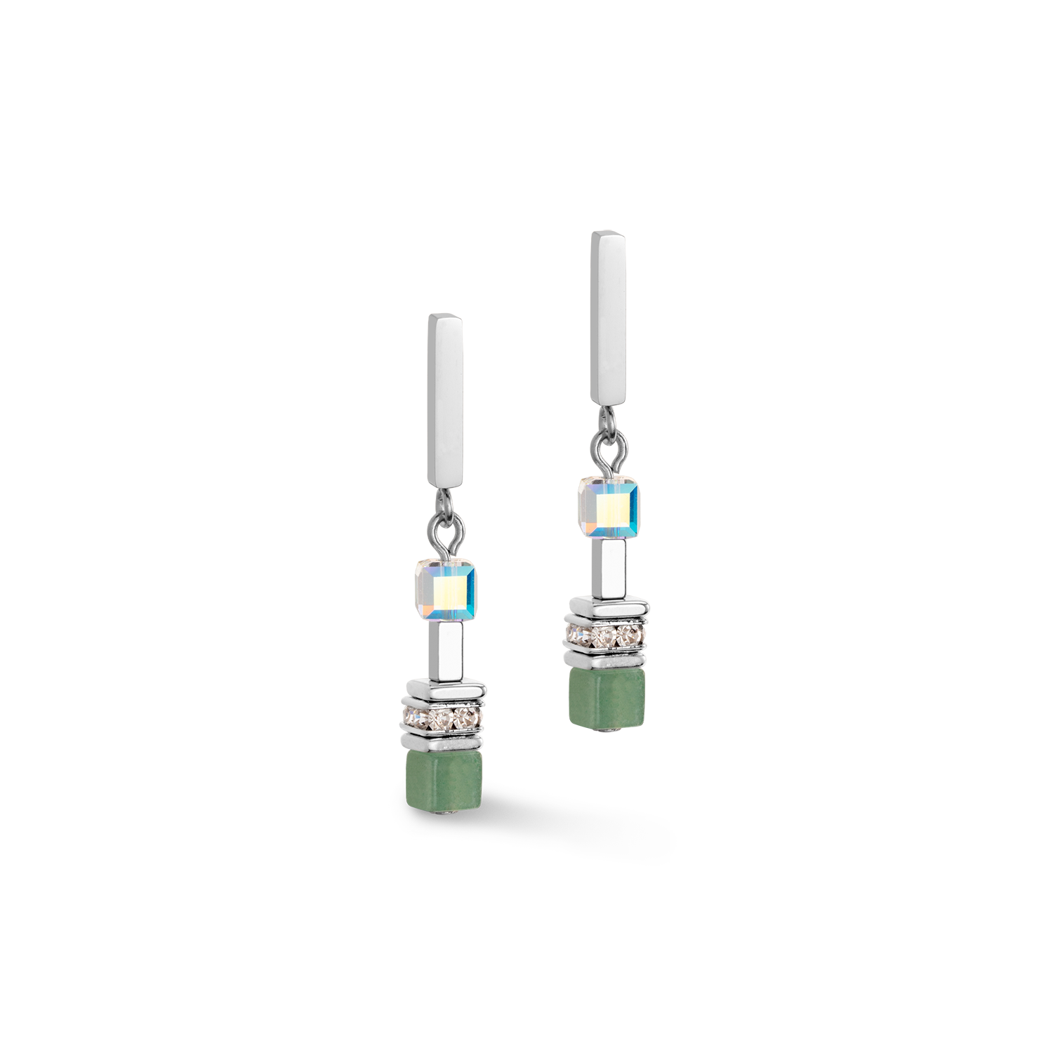 GeoCUBE® Precious Fusion Chunky Chain earrings light green