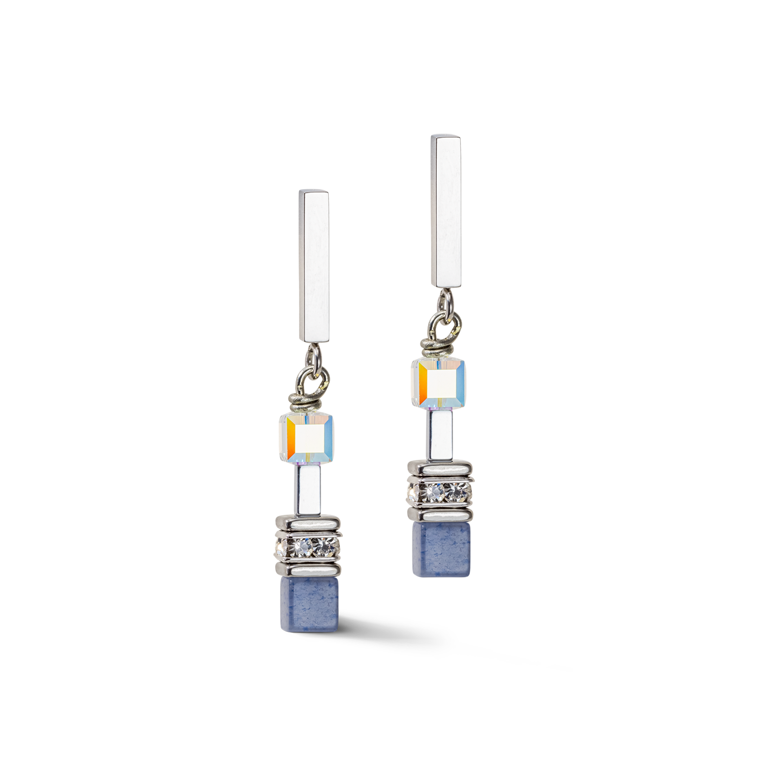 GeoCUBE® Precious Fusion Chunky Chain earrings light blue