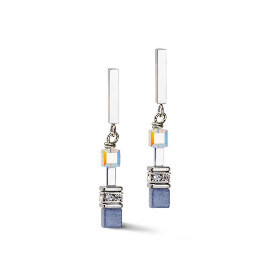 GeoCUBE® Precious Fusion Chunky Chain earrings light blue