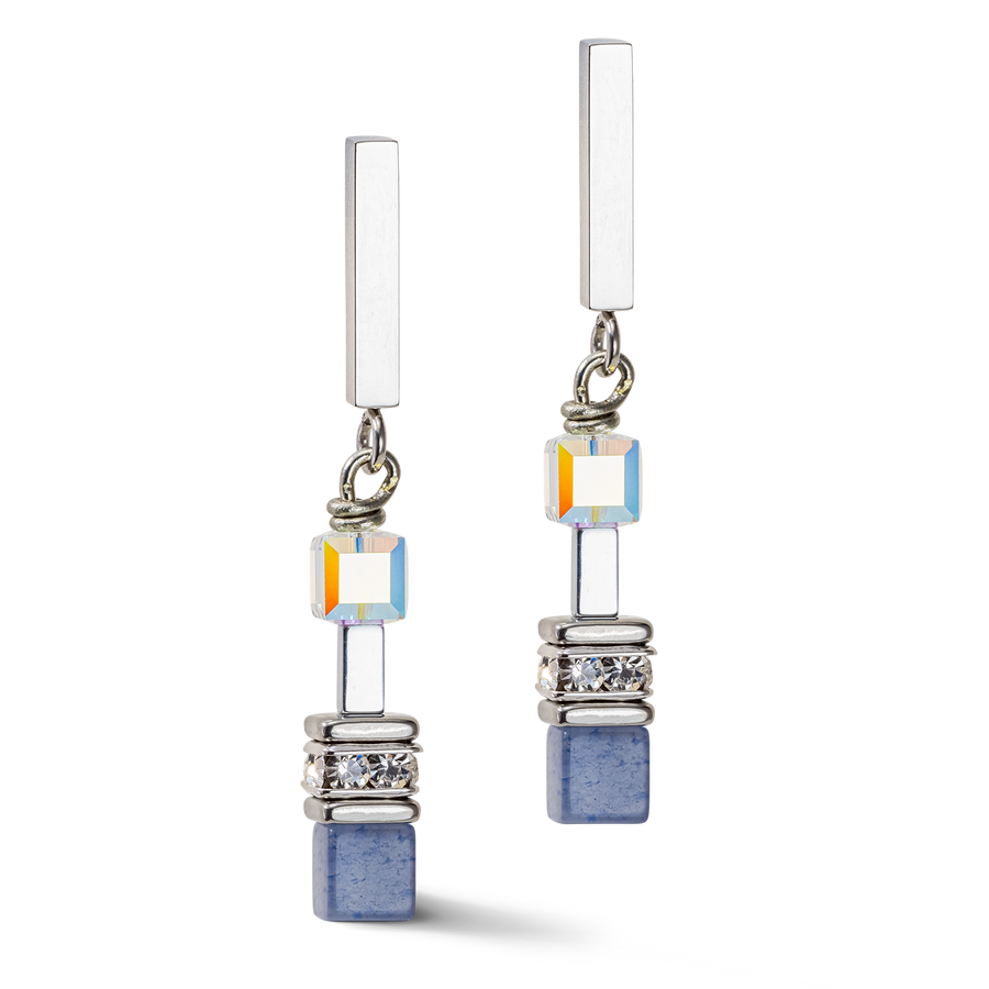 GeoCUBE® Precious Fusion Chunky Chain earrings light blue