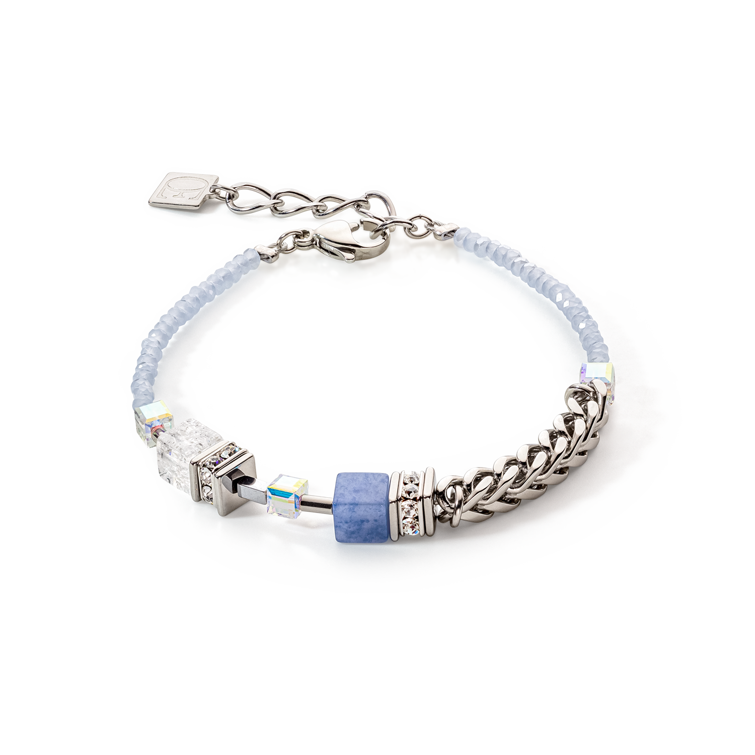 GeoCUBE® Precious Fusion Chunky Chain bracelet light blue