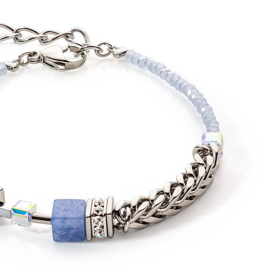 GeoCUBE® Precious Fusion Chunky Chain bracelet light blue