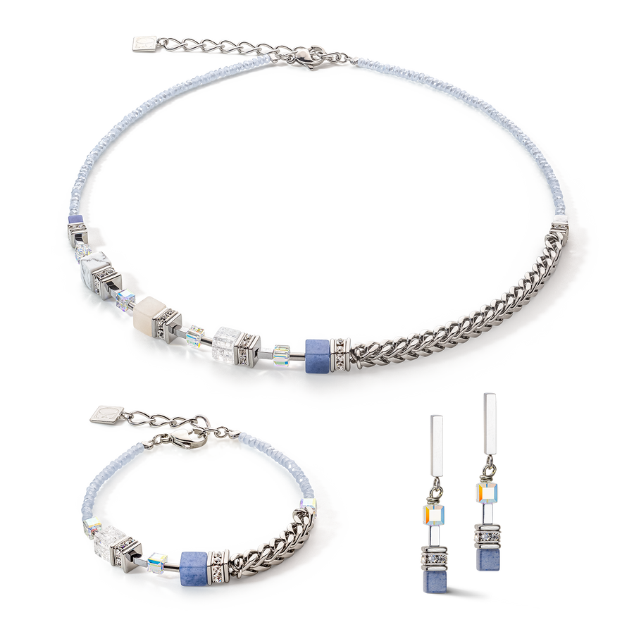 GeoCUBE® Precious Fusion Chunky Chain bracelet light blue