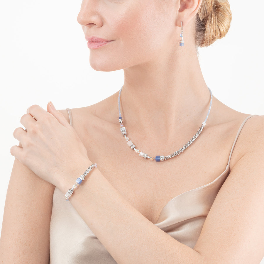 GeoCUBE® Precious Fusion Chunky Chain bracelet light blue