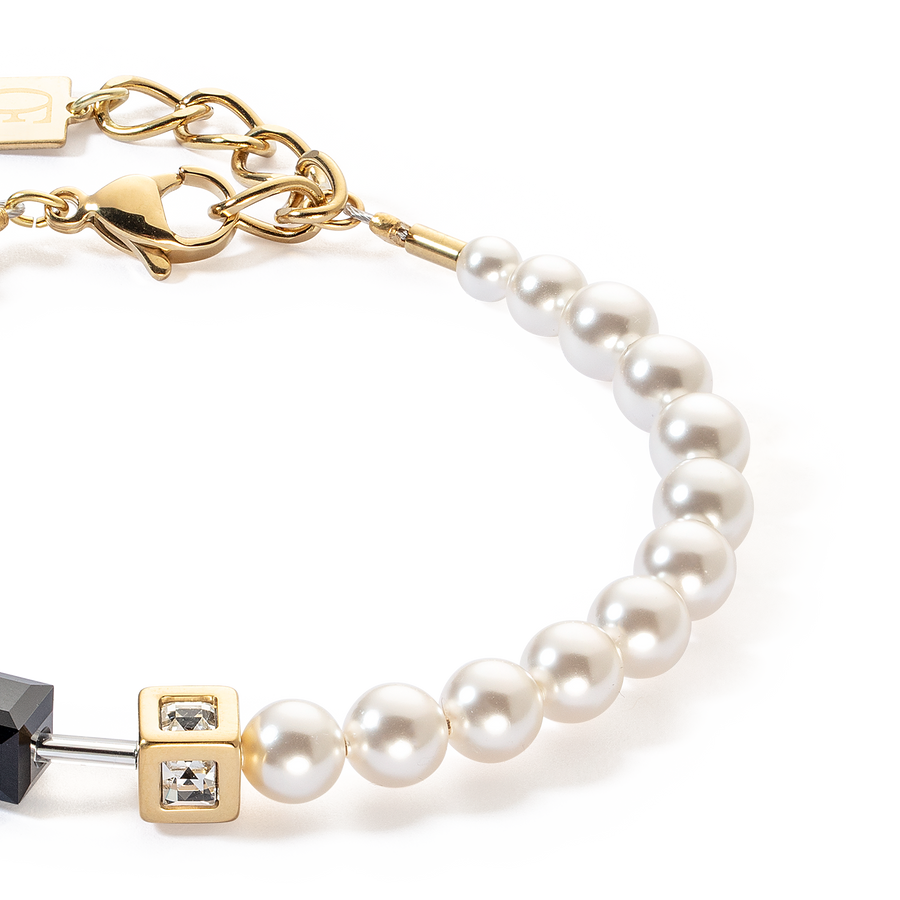 GeoCUBE® Precious Fusion Pearls bracelet black-gold