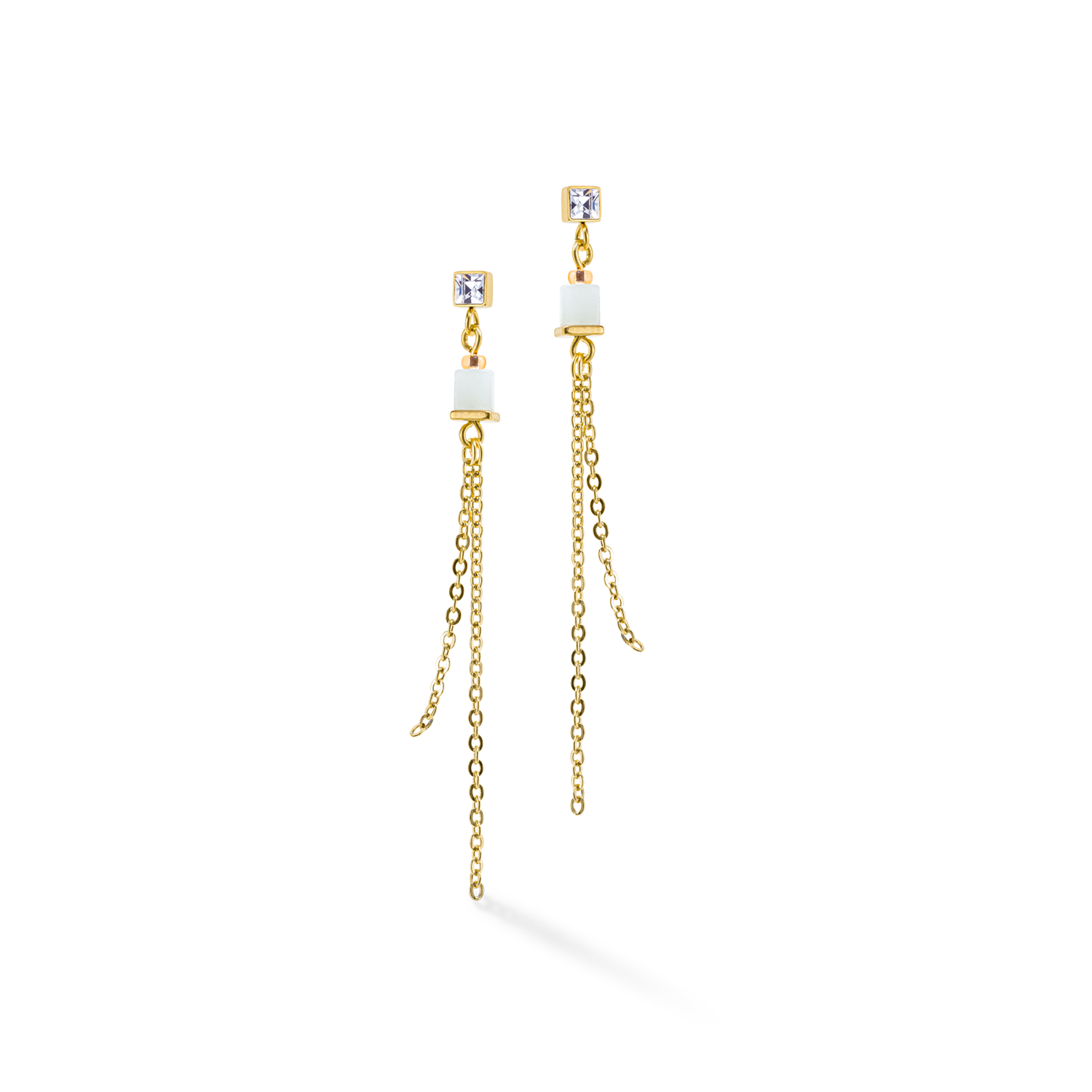 GeoCUBE® Precious & Slider Closure earrings gold multicolour pastel
