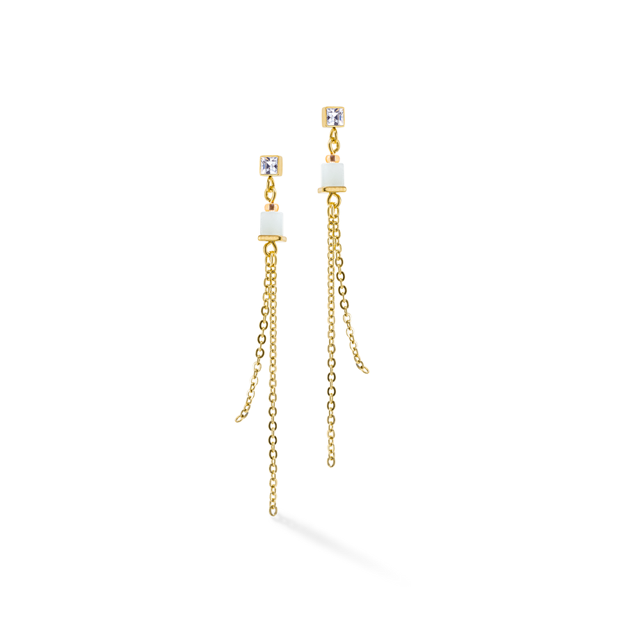 GeoCUBE® Precious & Slider Closure earrings gold multicolour pastel