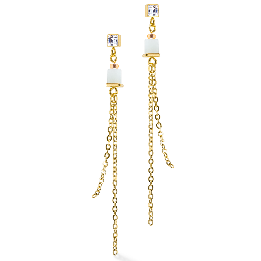 GeoCUBE® Precious & Slider Closure earrings gold multicolour pastel