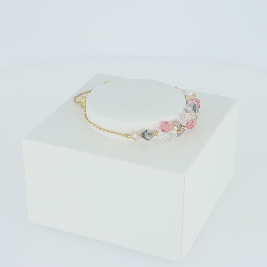 Dancing Crystals bracelet gold light rose