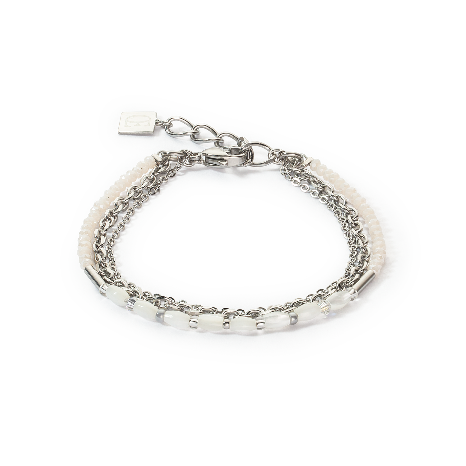 Brilliant Square Layer bracelet silver