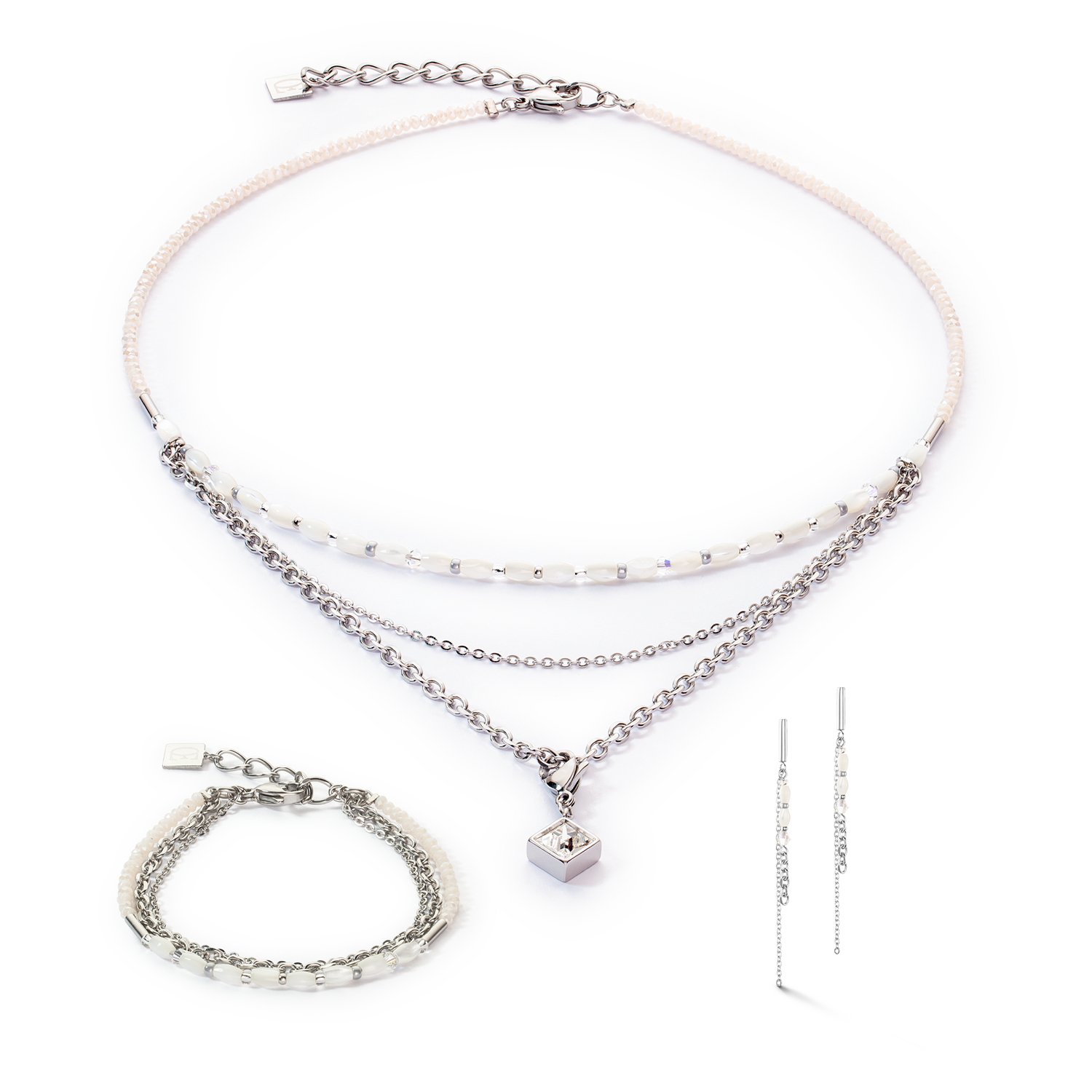 Brilliant Square Layer bracelet silver